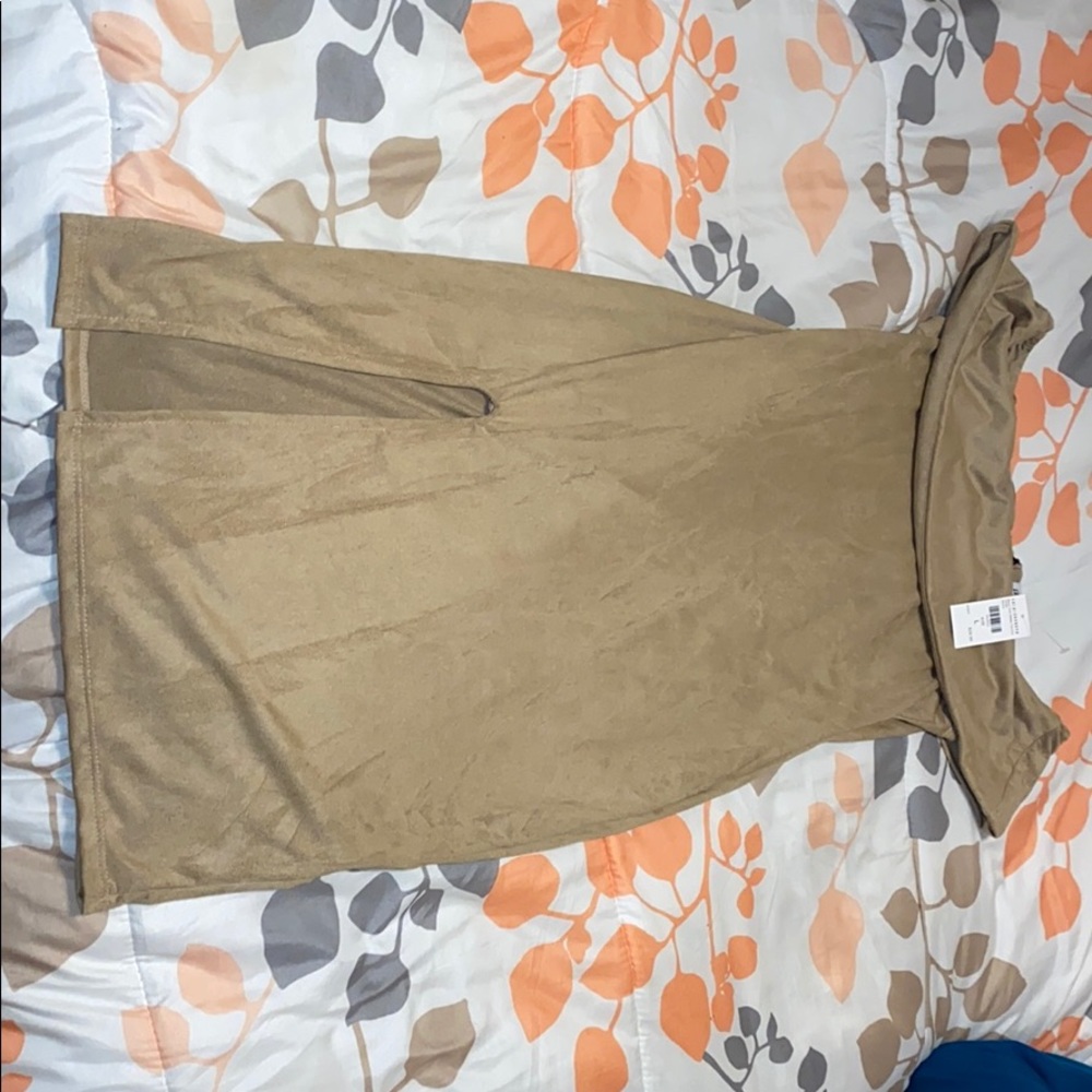 Suede off the shoulder Fashion Nova dress.